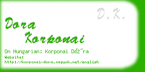 dora korponai business card